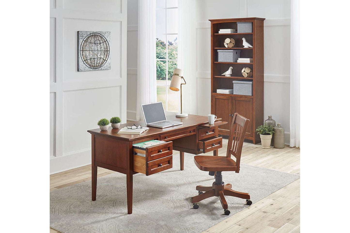 McKenzie 4-Drawer Desk - Whittier Wood