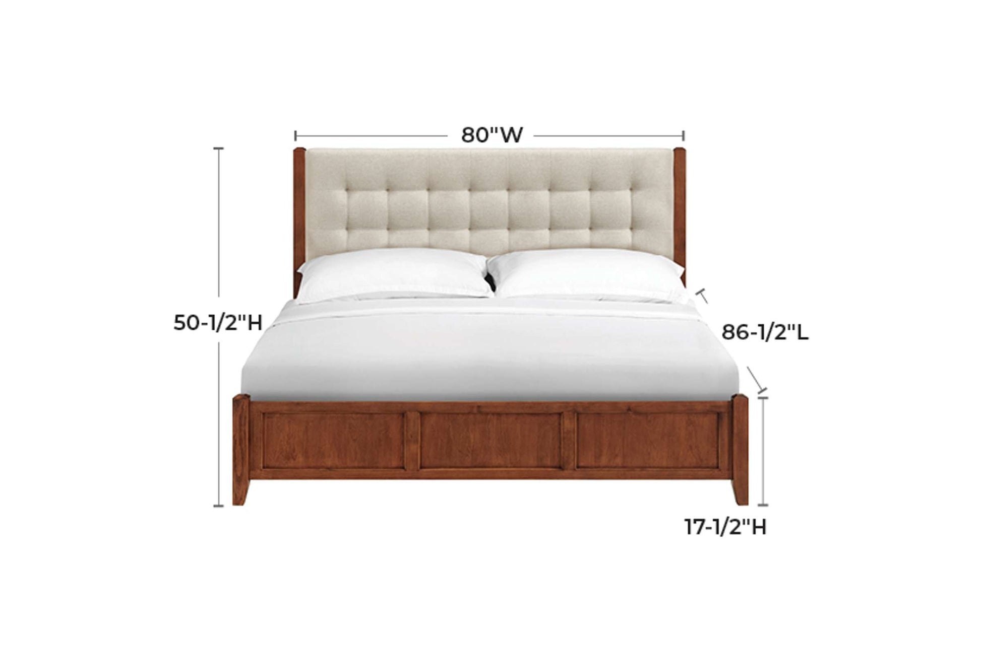 McKenzie Upholstered Panel Bed - Whittier Wood