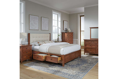 McKenzie Upholstered Panel Storage Bed - Whittier Wood