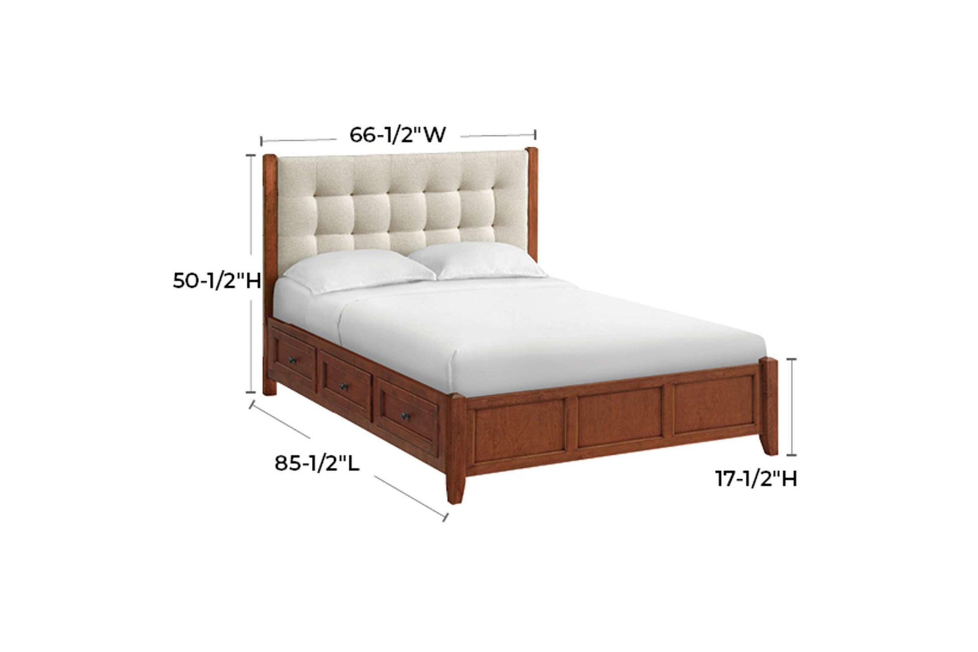 McKenzie Upholstered Panel Storage Bed - Whittier Wood