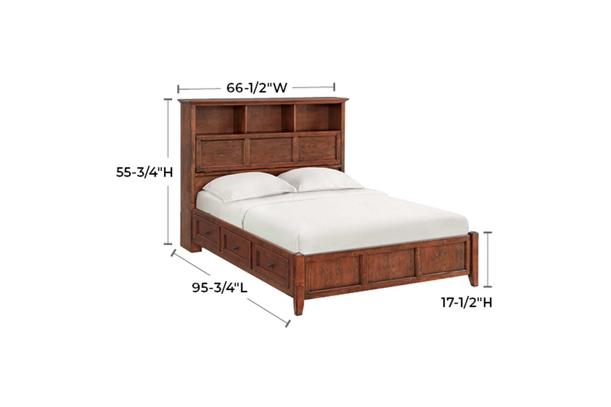 McKenzie Classic Bookcase Storage Bed - Whittier Wood