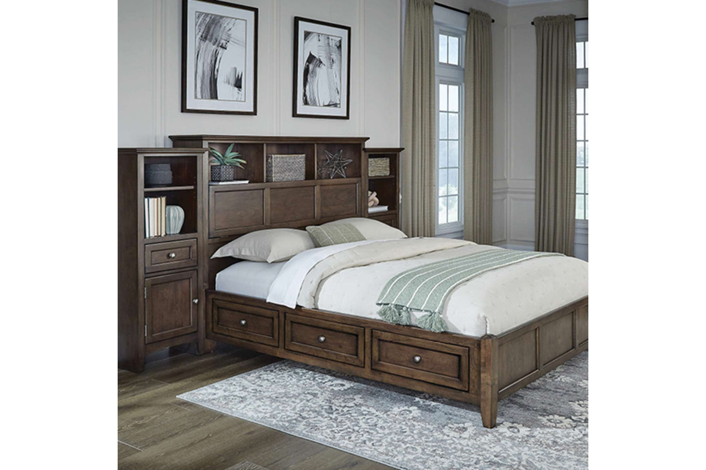 McKenzie Classic Bookcase Storage Bed - Whittier Wood