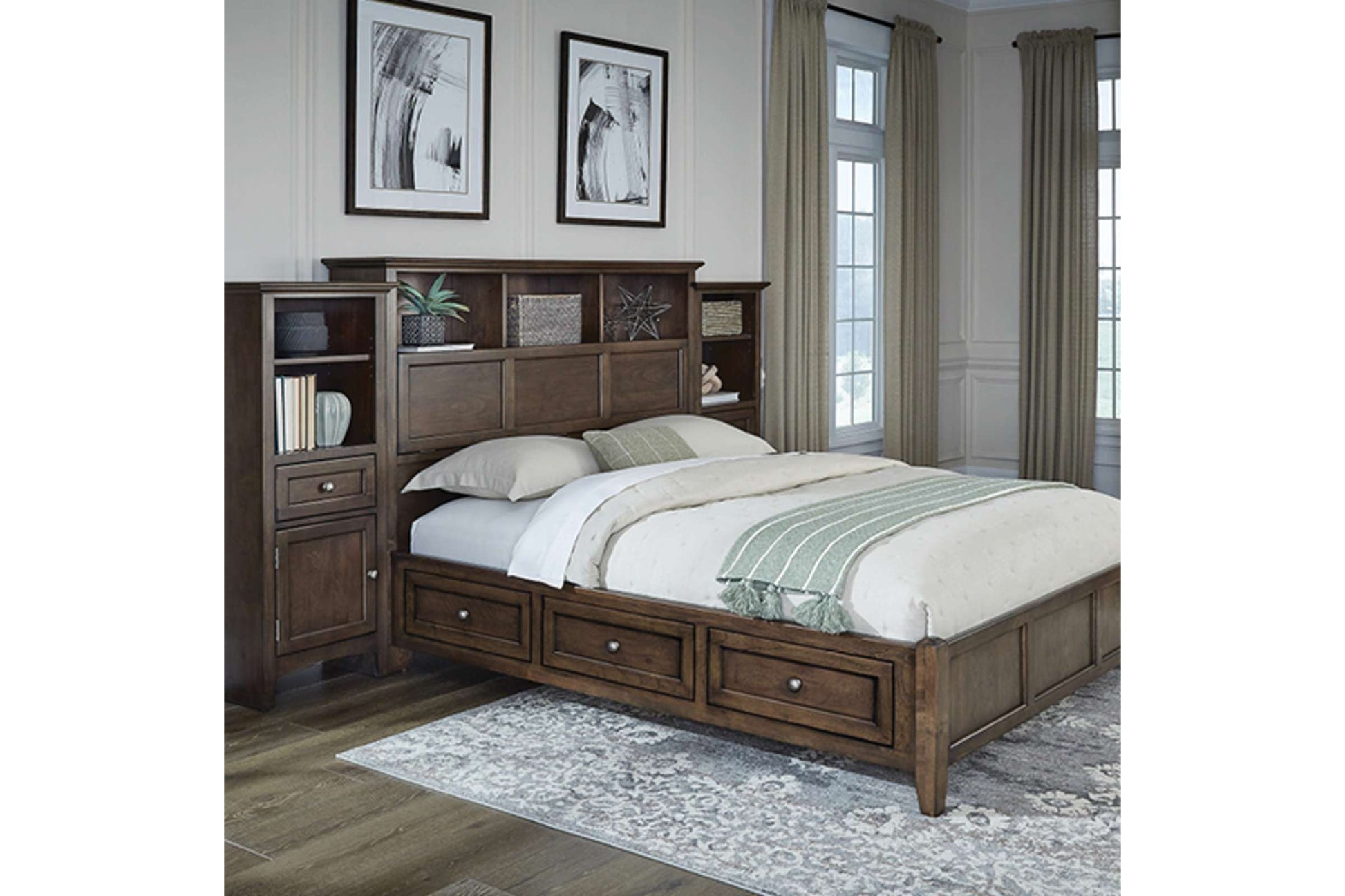 McKenzie Classic Bookcase Storage Bed - Whittier Wood