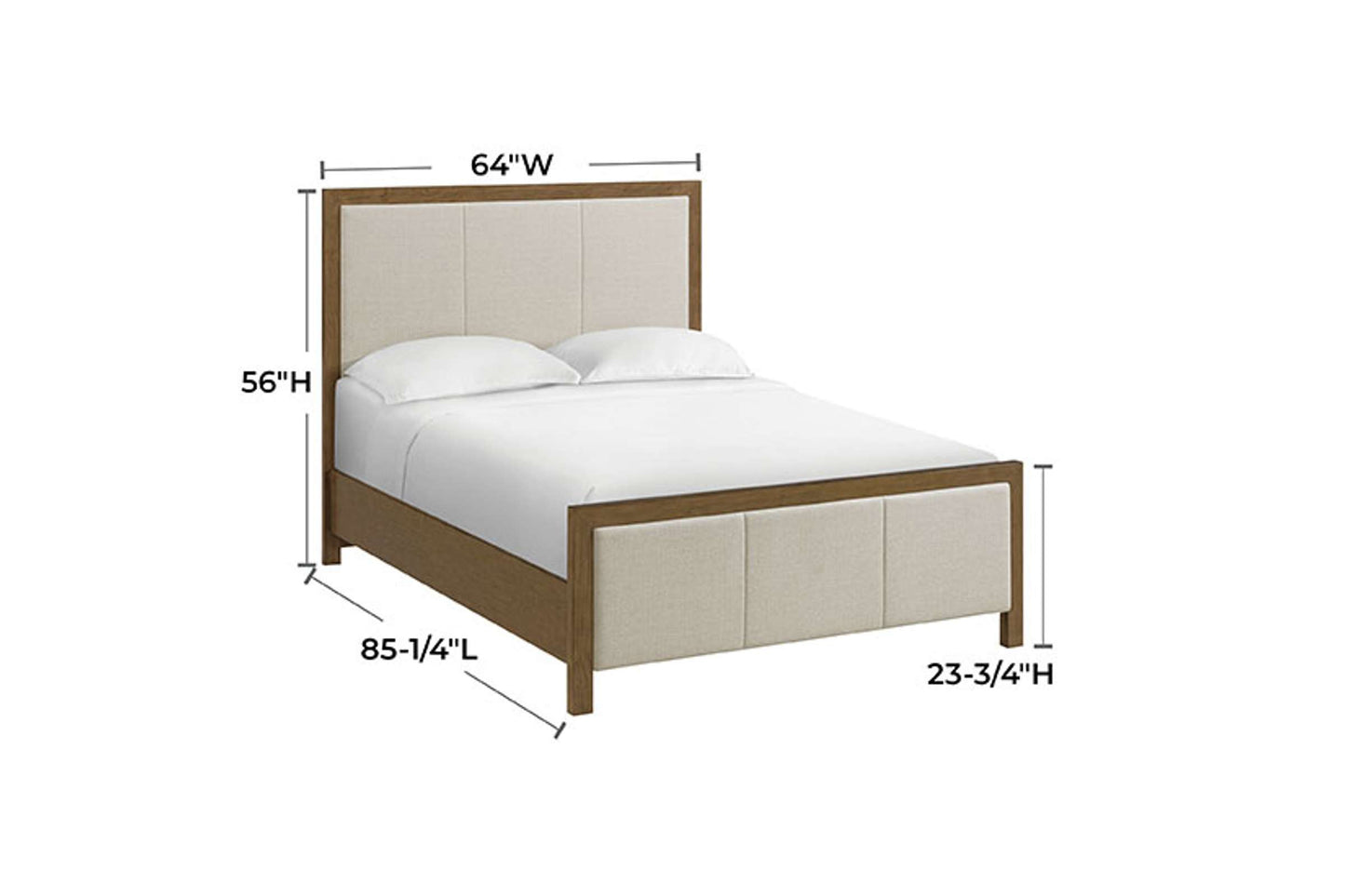 Bailey Upholstered Panel Bed - Whittier Wood