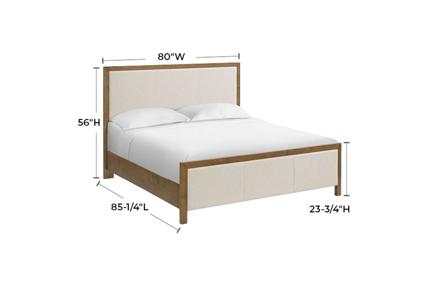 Bailey Upholstered Panel Bed - Whittier Wood
