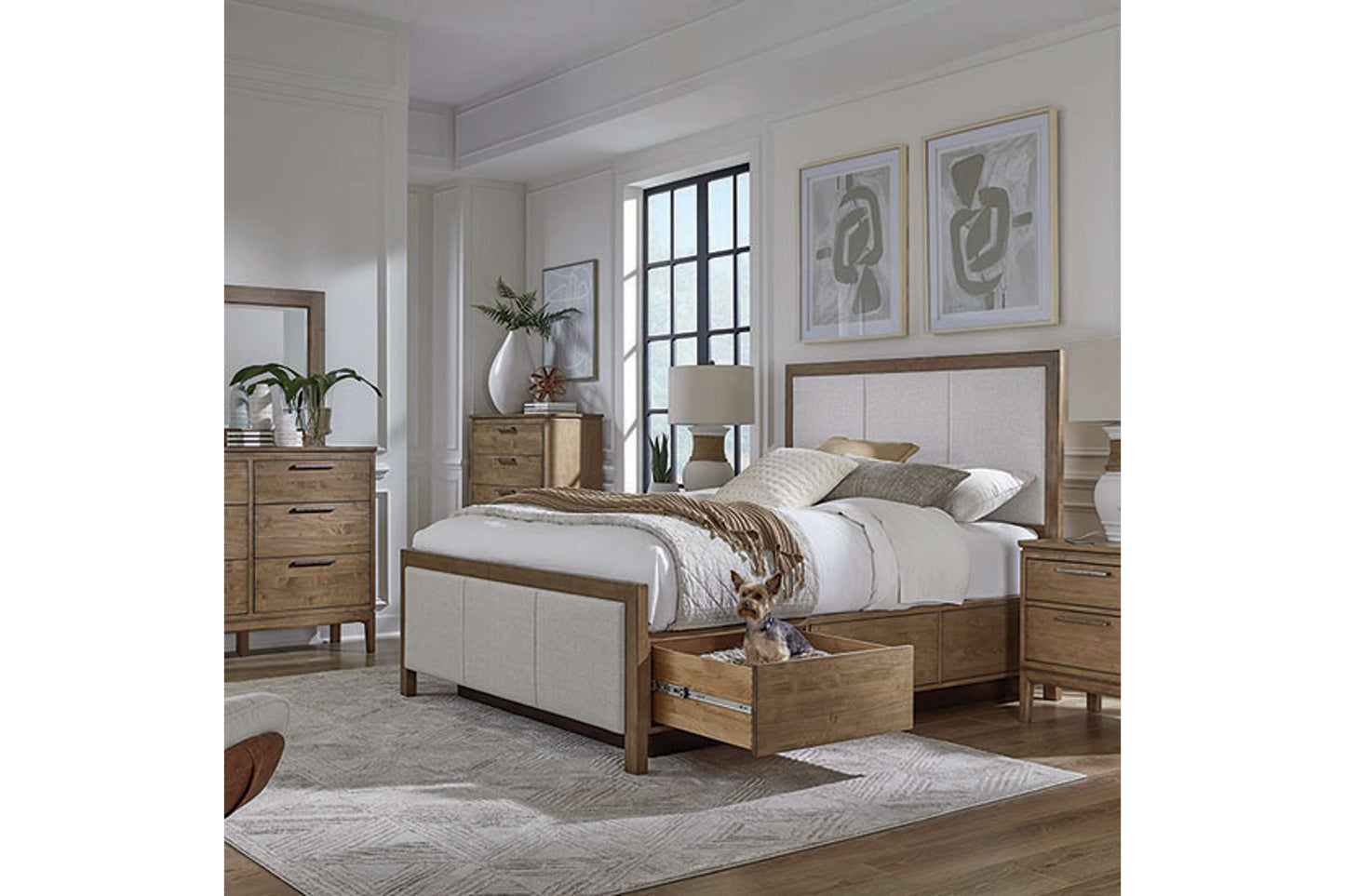 Bailey Upholstered Panel Storage Bed - Whittier Wood