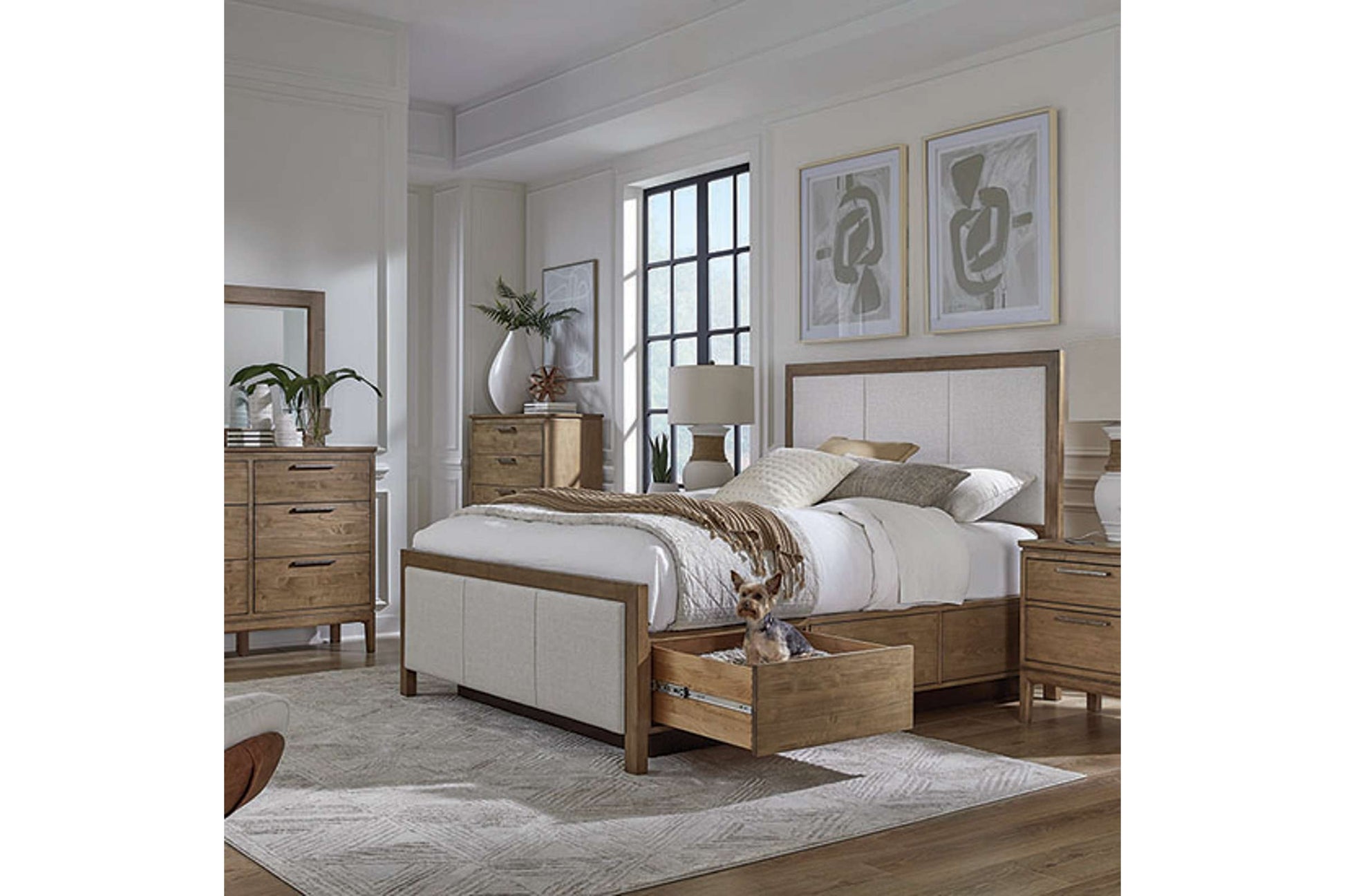 Bailey Upholstered Panel Storage Bed - Whittier Wood