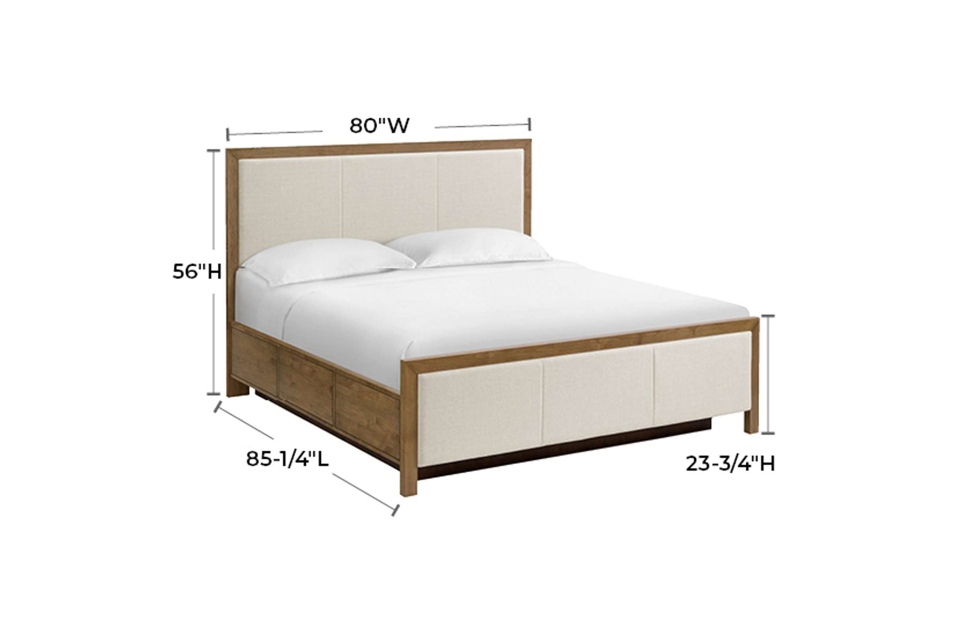 Bailey Upholstered Panel Storage Bed - Whittier Wood