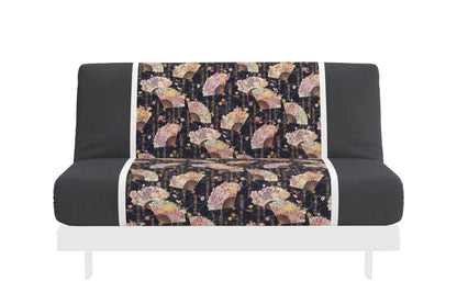 Japanese Printed Futon Cover - Fan (Black & White)