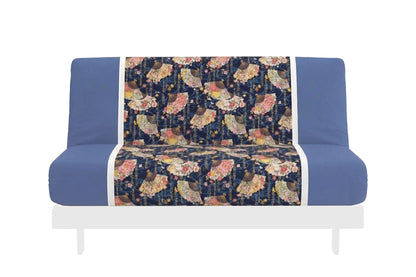 Japanese Printed Futon Cover - Fan (Navy & White)