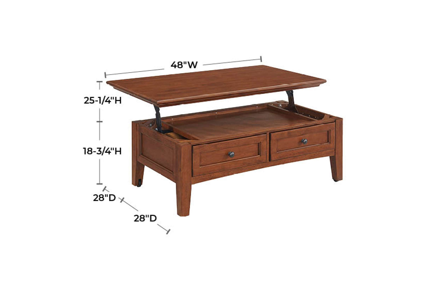 McKenzie Lift-Top Coffee Table - Whittier Wood