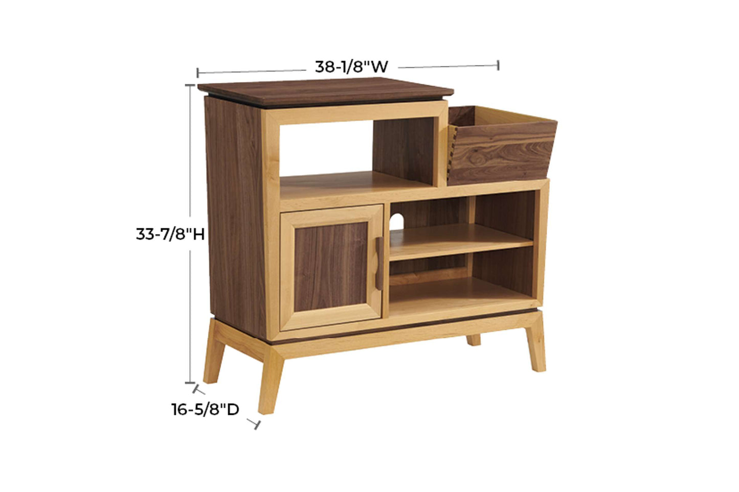 Addison 38" Vinyl Record Station - Whittier Wood