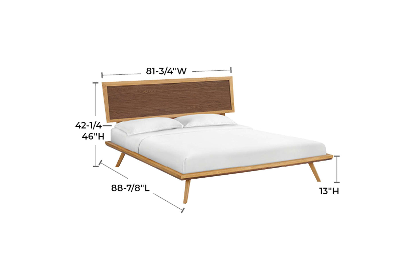 Addison Adjustable Headboard Platform Bed - Whittier Wood