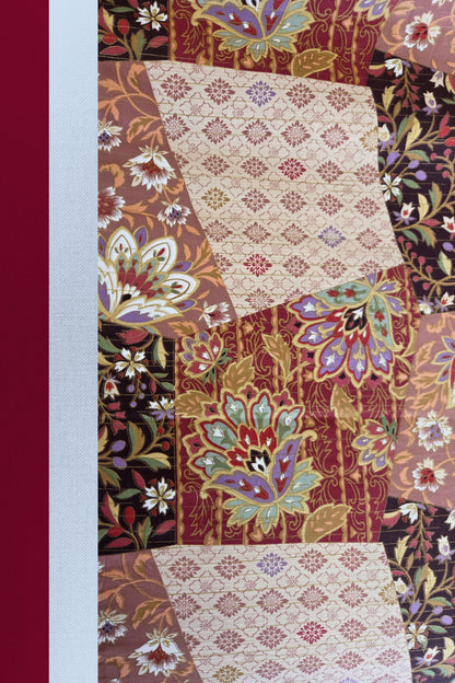 Japanese Printed Futon Cover - Geometric (Burgundy & White)