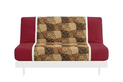 Japanese Printed Futon Cover - Geometric (Burgundy & White)
