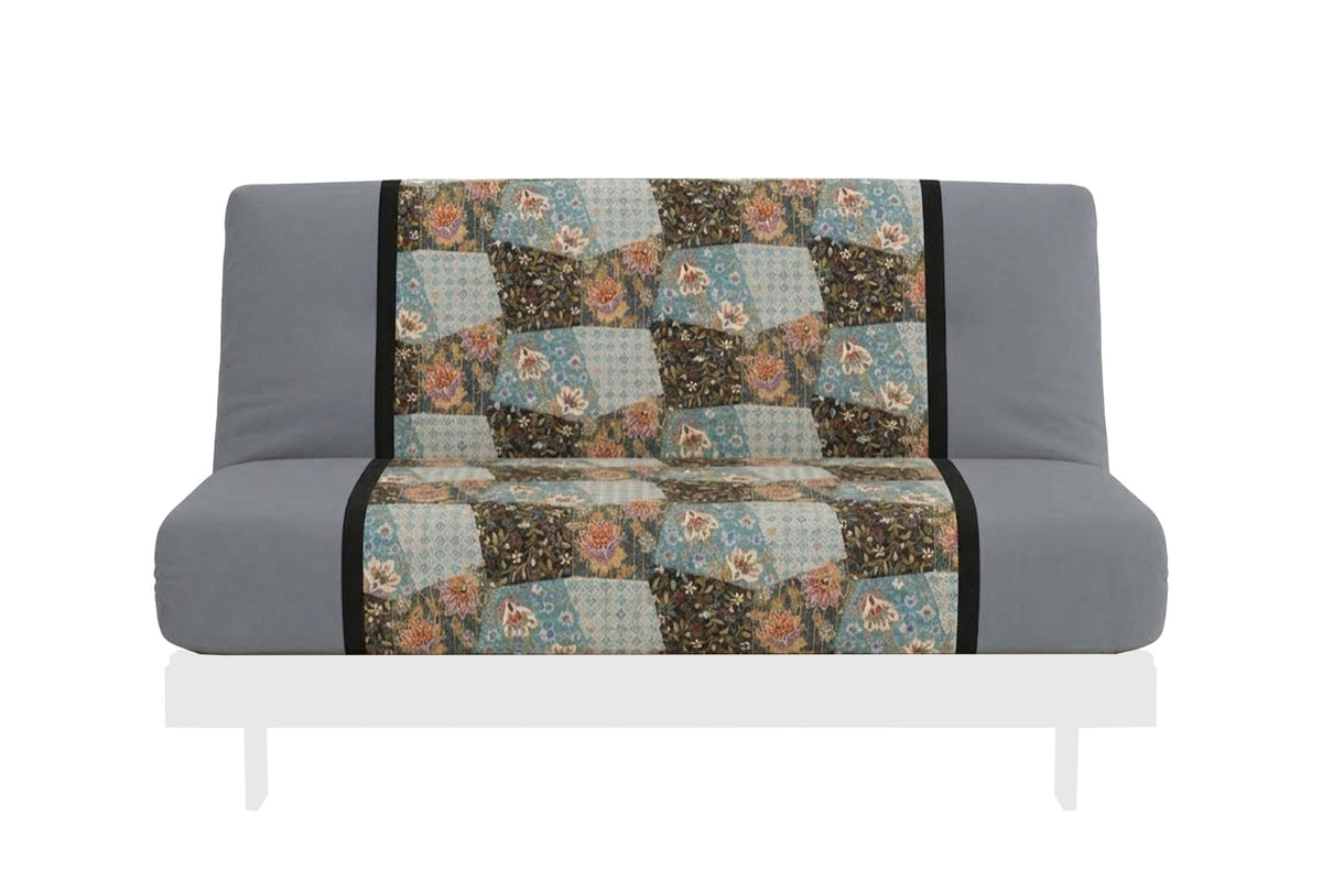 Japanese Printed Futon Cover - Geometric (Gray & Black)