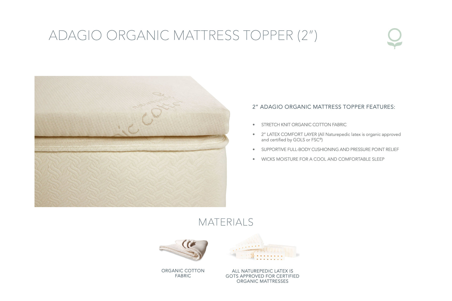 2" Adagio Latex Mattress Topper