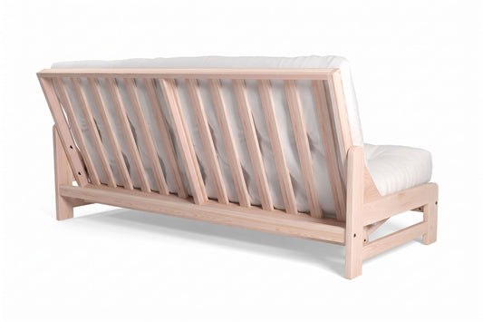 Armless Amish-Made American Oak Futon Sofa Bed