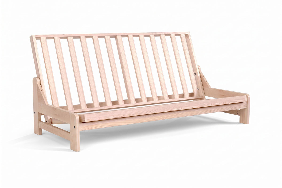 Armless Amish-Made American Oak Futon Sofa Bed