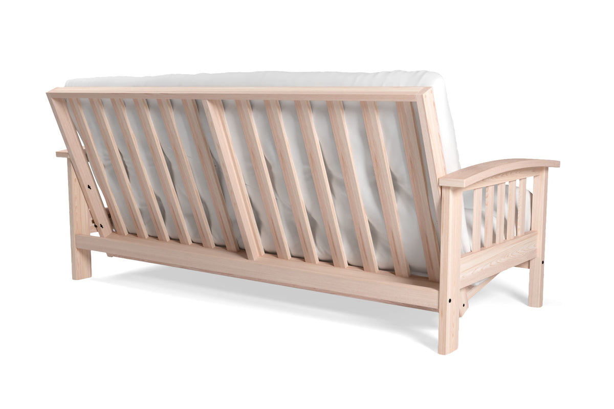 Futon Back View Mission Bent Arm Amish Futon Sofa Bed Frame - Solid Oak Wood ...