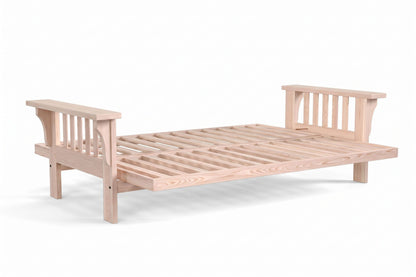Mission Wide Flat Arm Amish-Made American Oak Futon Sofa Bed