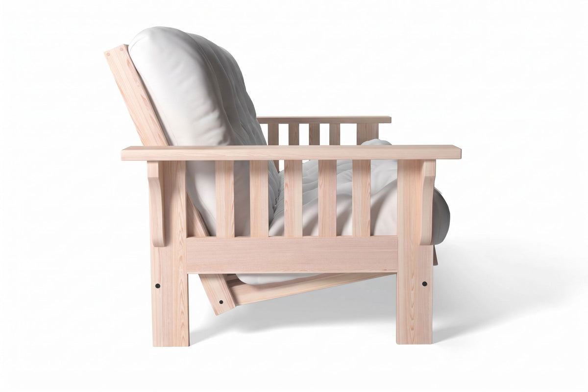 Mission Wide Flat Arm Amish-Made American Oak Futon Sofa Bed
