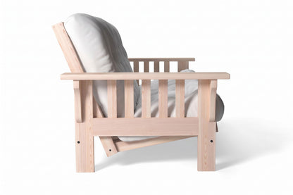 Mission Wide Flat Arm Amish-Made American Oak Futon Sofa Bed