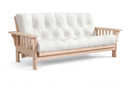 Mission Wide Flat Arm Amish-Made American Oak Futon Sofa Bed