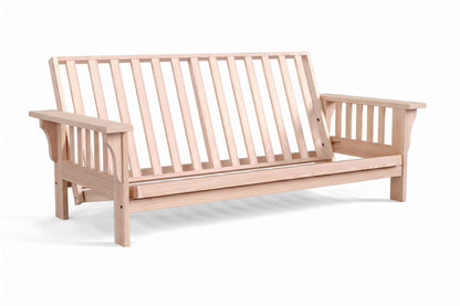 Mission Wide Flat Arm Amish-Made American Oak Futon Sofa Bed