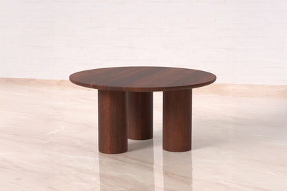 Gaia Round Coffee Table - Walnut finish (18in Height)