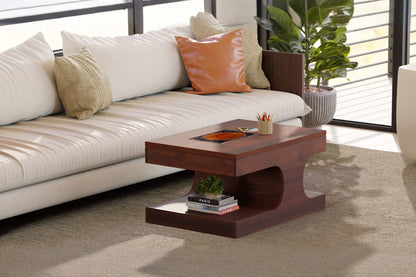 Serengeti Wave Coffee Table - Walnut finish (18in Height)