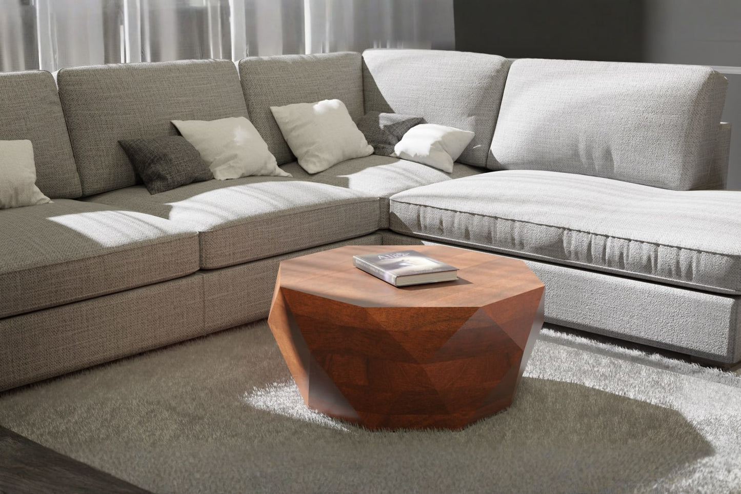 Octavian Coffee Table - Mango Walnut (15in Height)