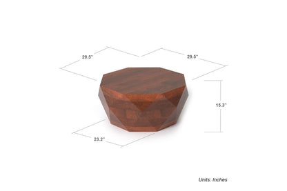 Octavian Coffee Table - Mango Walnut (15in Height)