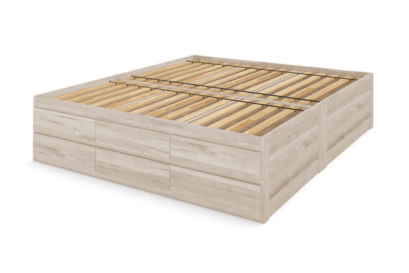 Captain's Bed Eco Solid Wood Full Size w/12 Drawers (Double Level) - Comfort Pure