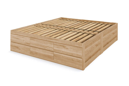 Captain's Bed Eco Solid Wood Full Size w/12 Drawers (Double Level) - Comfort Pure