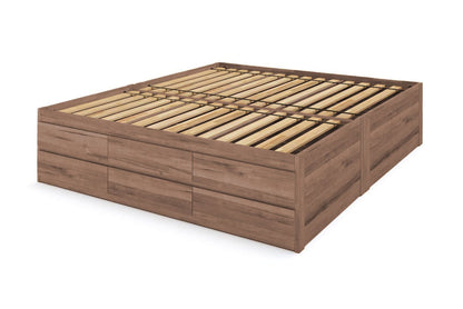 Captain's Bed Eco Solid Wood Full Size w/12 Drawers (Double Level) - Comfort Pure