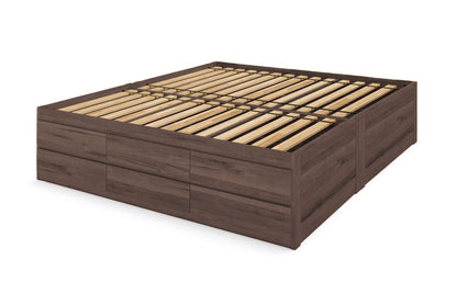 Captain's Bed Eco Solid Wood Full Size w/12 Drawers (Double Level) - Comfort Pure