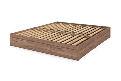 Captain's Bed Eco Solid Wood Queen Size w/6 Drawers (Single Level) - Comfort Pure