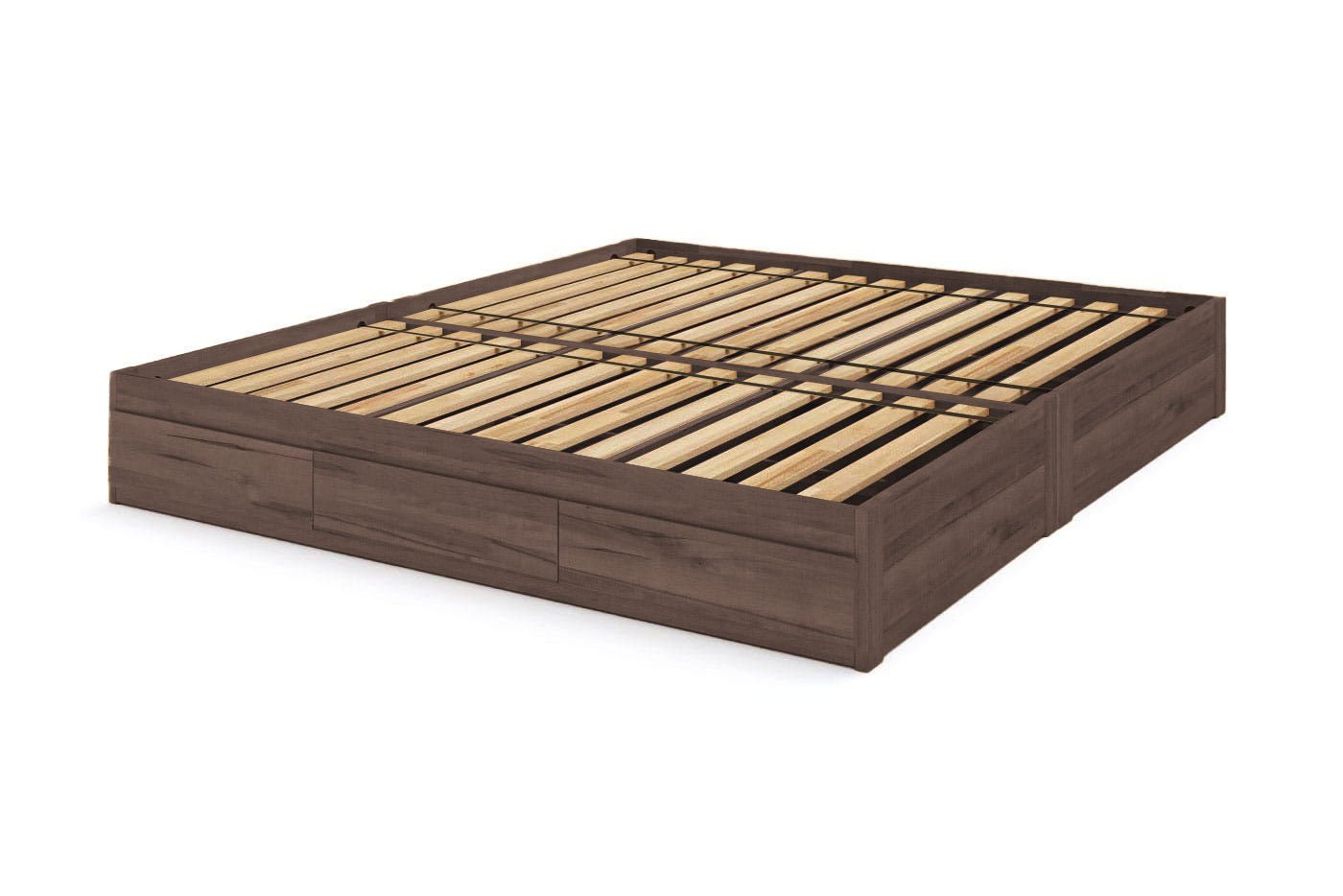 Captain's Bed Eco Solid Wood Queen Size w/6 Drawers (Single Level) - Comfort Pure