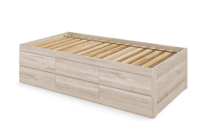 Captain's Bed Eco Solid Wood Twin Size w/6 Drawers (Double Level) - Comfort Pure