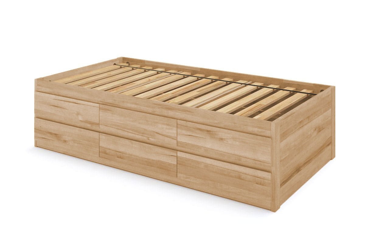 Captain's Bed Eco Solid Wood Twin Size w/6 Drawers (Double Level) - Comfort Pure