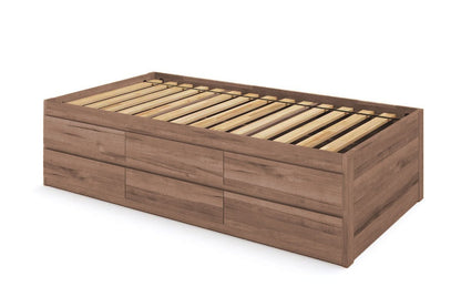 Captain's Bed Eco Solid Wood Twin Size w/6 Drawers (Double Level) - Comfort Pure