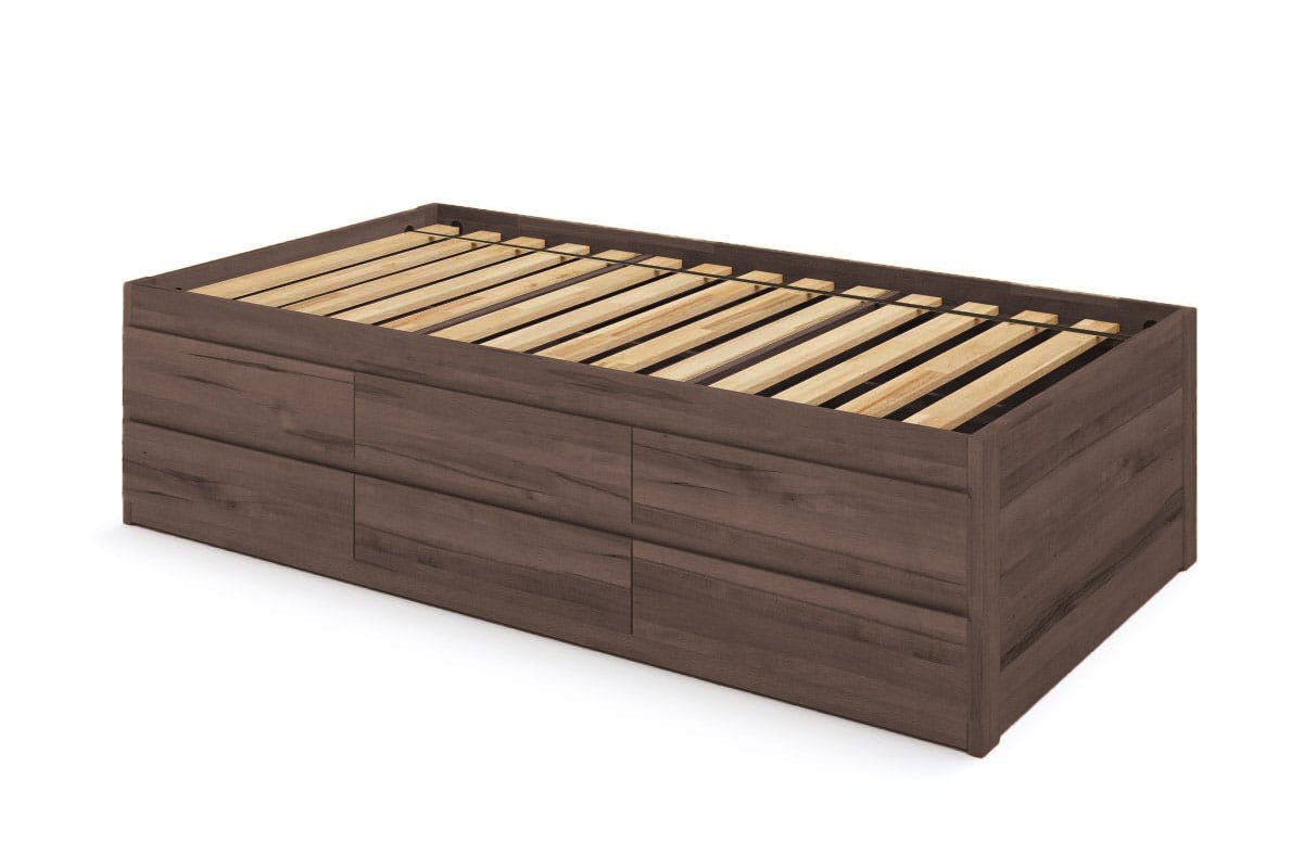 Captain's Bed Eco Solid Wood Twin Size w/6 Drawers (Double Level) - Comfort Pure