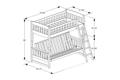 Cinnamon Futon Bunk Bed