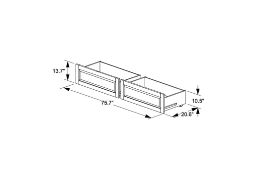Storage Drawers for Bunk Bed (Natural, Set of 2)