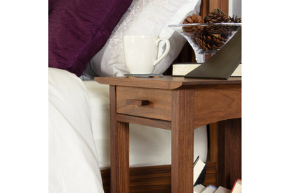 Contemporary Craftsman 1-Drawer Open Shelf Nightstand