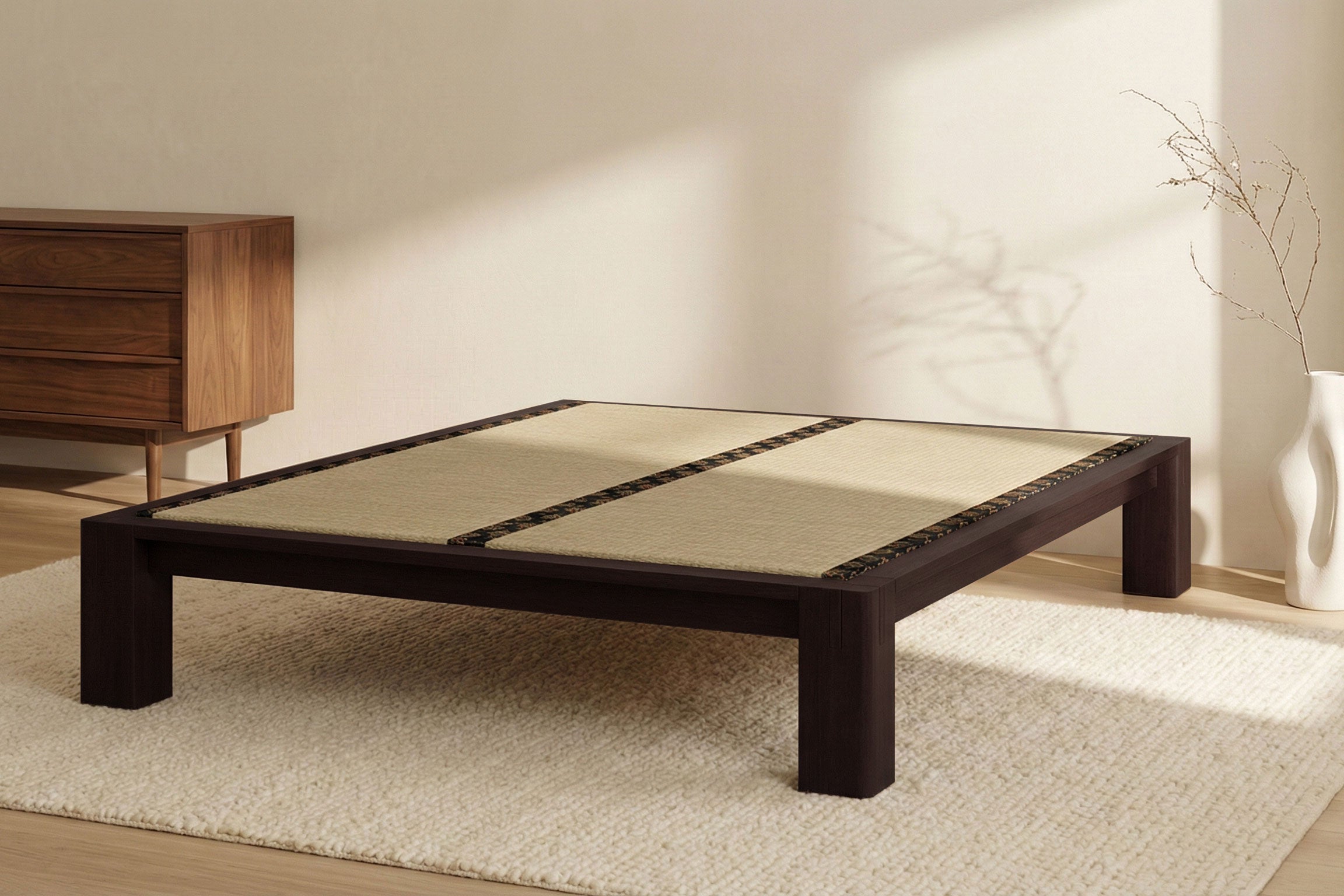 Japanese Tatami Platform Bed • Walnut