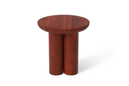 Gaia Round End Table - Walnut Finish