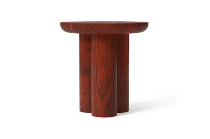 Gaia Round End Table - Walnut Finish