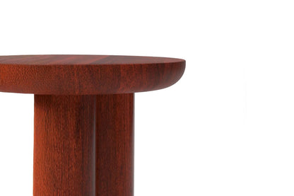 Gaia Round End Table - Walnut Finish